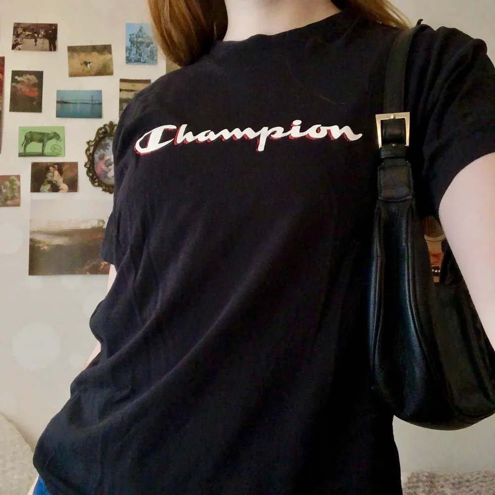 Skitsnygg t-shirt från Champion! Superfint skick🖤 kan mötas i Göteborg eller skicka, då tillkommer frakt!. T-shirts.