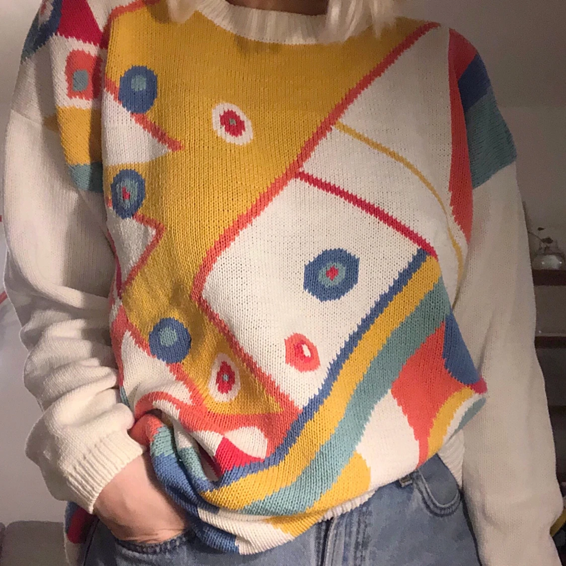 80tals stickad tröja/klänning