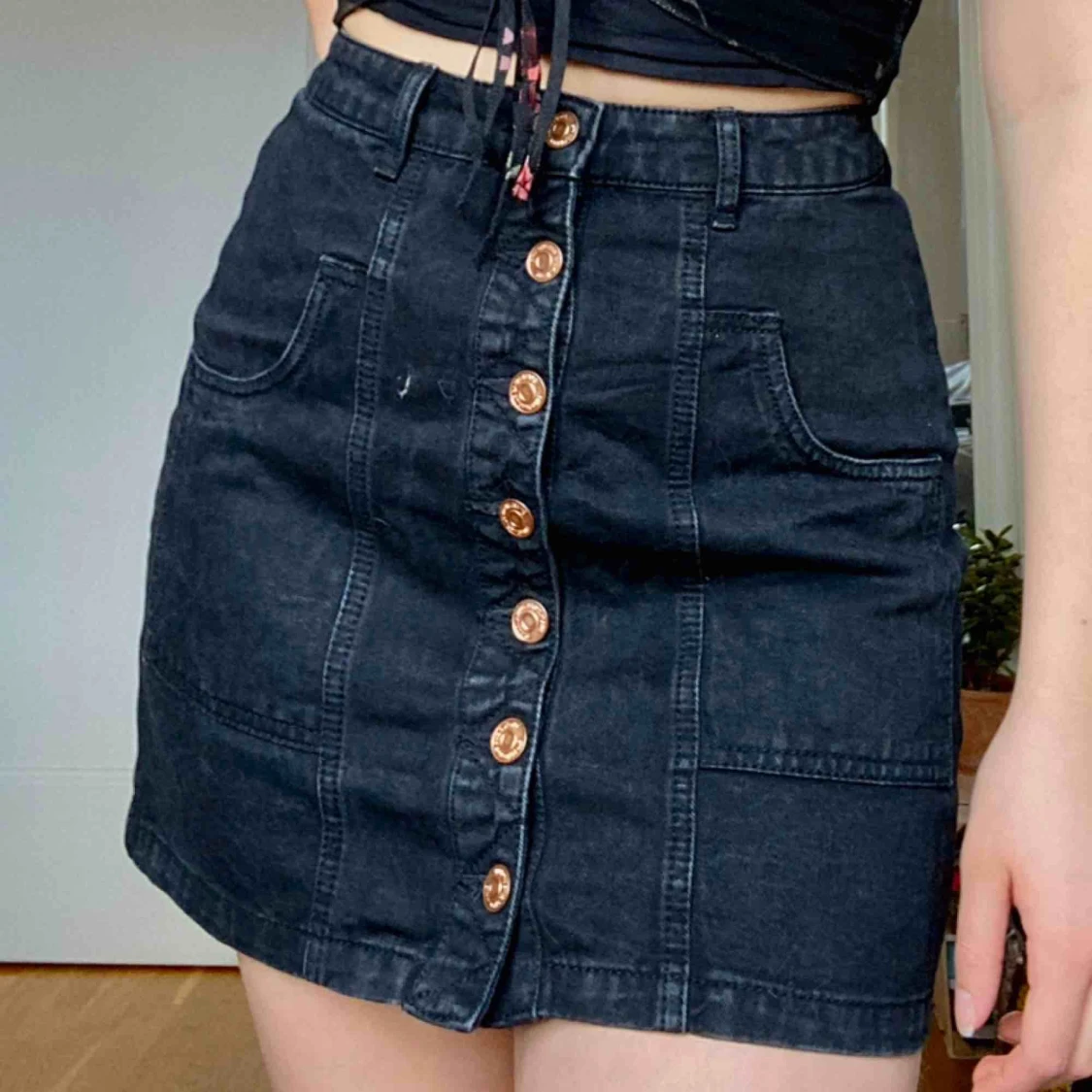 Svart jeans kjol - 90