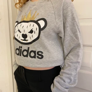 Adidas grå sweatshirt  - Size Xs. Modell på bilden 163cm. Nypris 599kr. Frakten tillkommer 