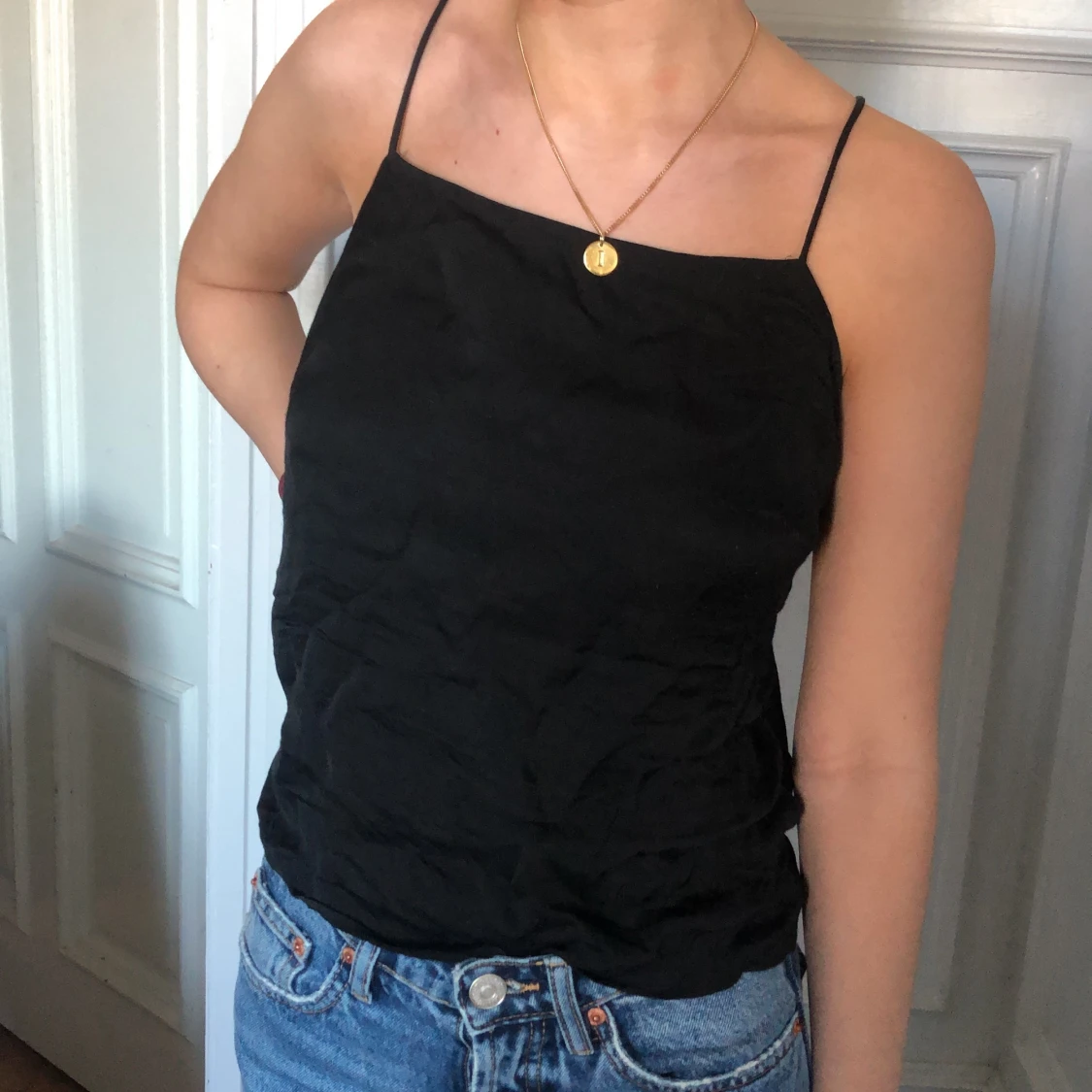 Svart siden linne - 90