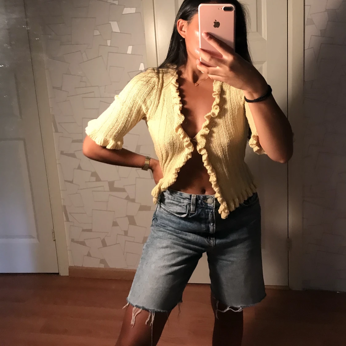 ASOS Stickad topp med volanger 36/S