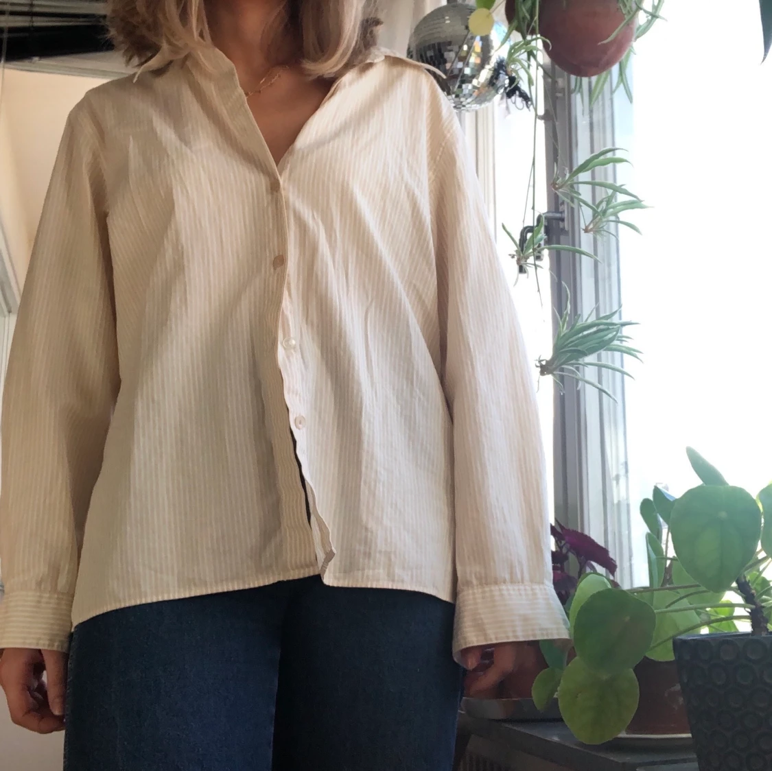 randig bomullsskjorta