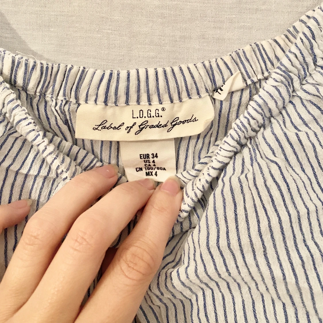 Ljusblå Randig Sommarklänning - 91