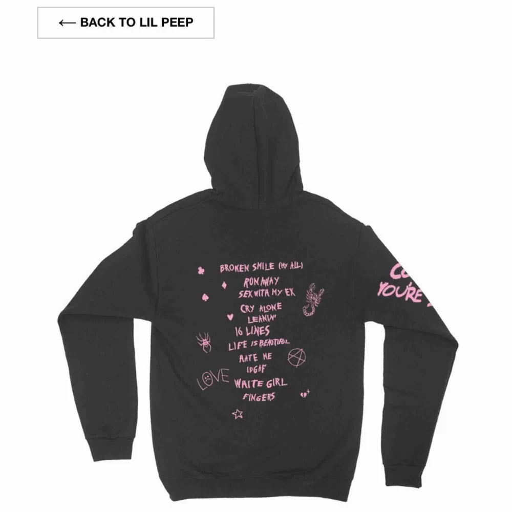 Lil peep hoodie från the hyv i bra skick och sitter som en S/M betalades tull på också. (Köpare står för frakt på 80kr) buda på i kommentarerna!! Startpris: 400kr Högsta bud: 700 AVSLUTAS IDAG. Hoodies.