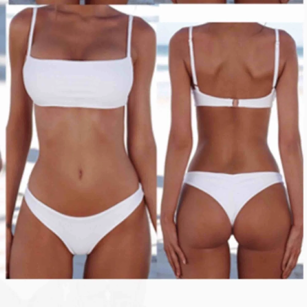 Helt ny oanvänd vit bikini! Står L på lappen men sitter som storlek M/38. Frakt 20kr 💜 (en likadan i svart är även till salu) . Övrigt.
