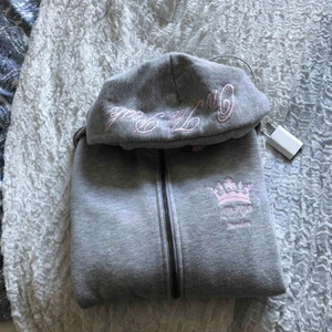  - Hoodie med dragkedja ljusrosa grå