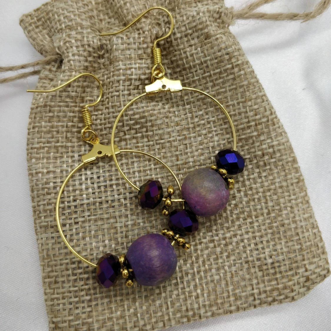 💜Handgjorda lila örhängen 💜 - 90