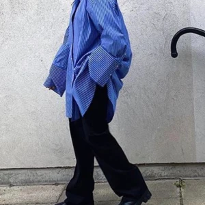 H&M pinstripe shirt blue and white  - Barely worn. Oversized. Size EURXS