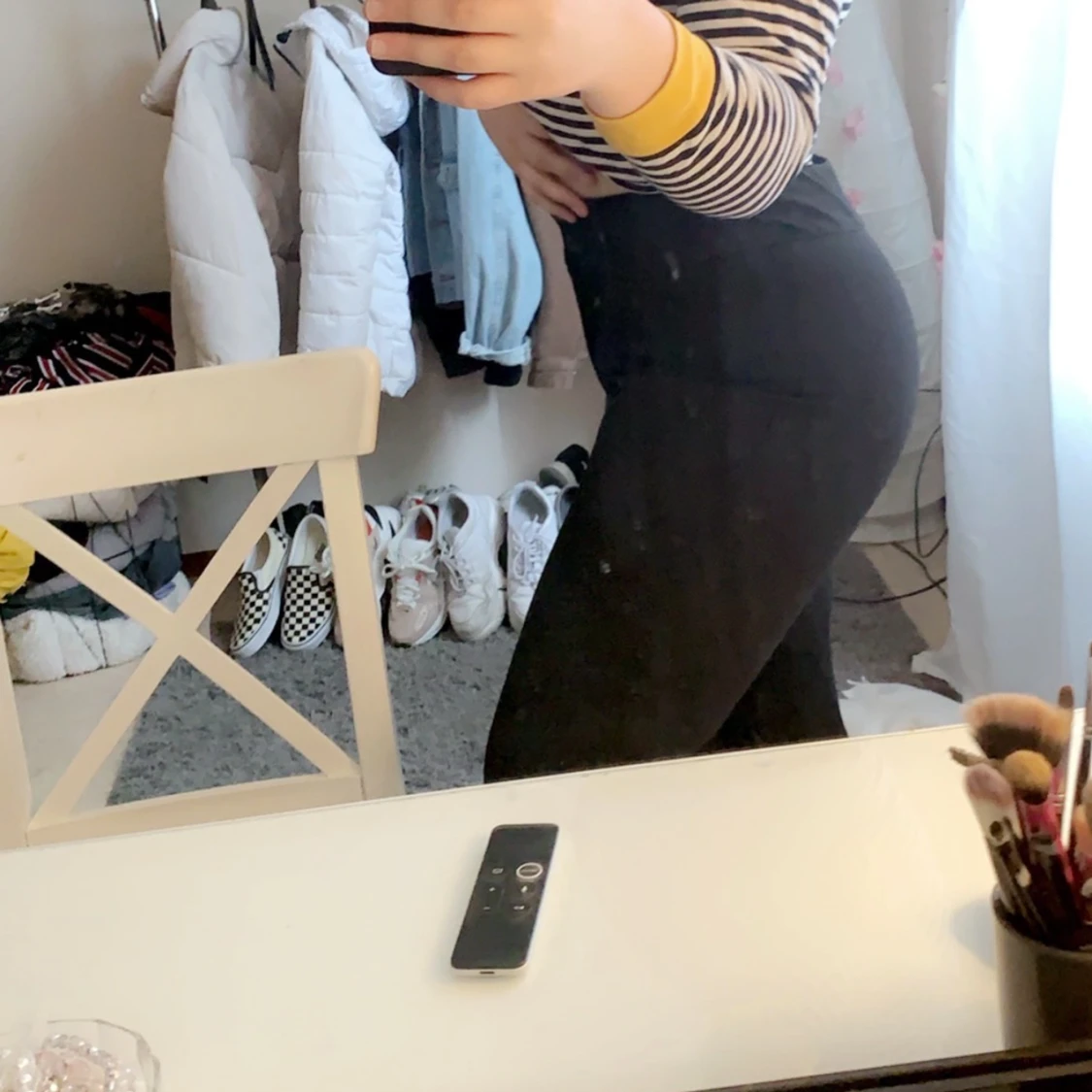 Svarta högmidjade kostymbyxor - 91