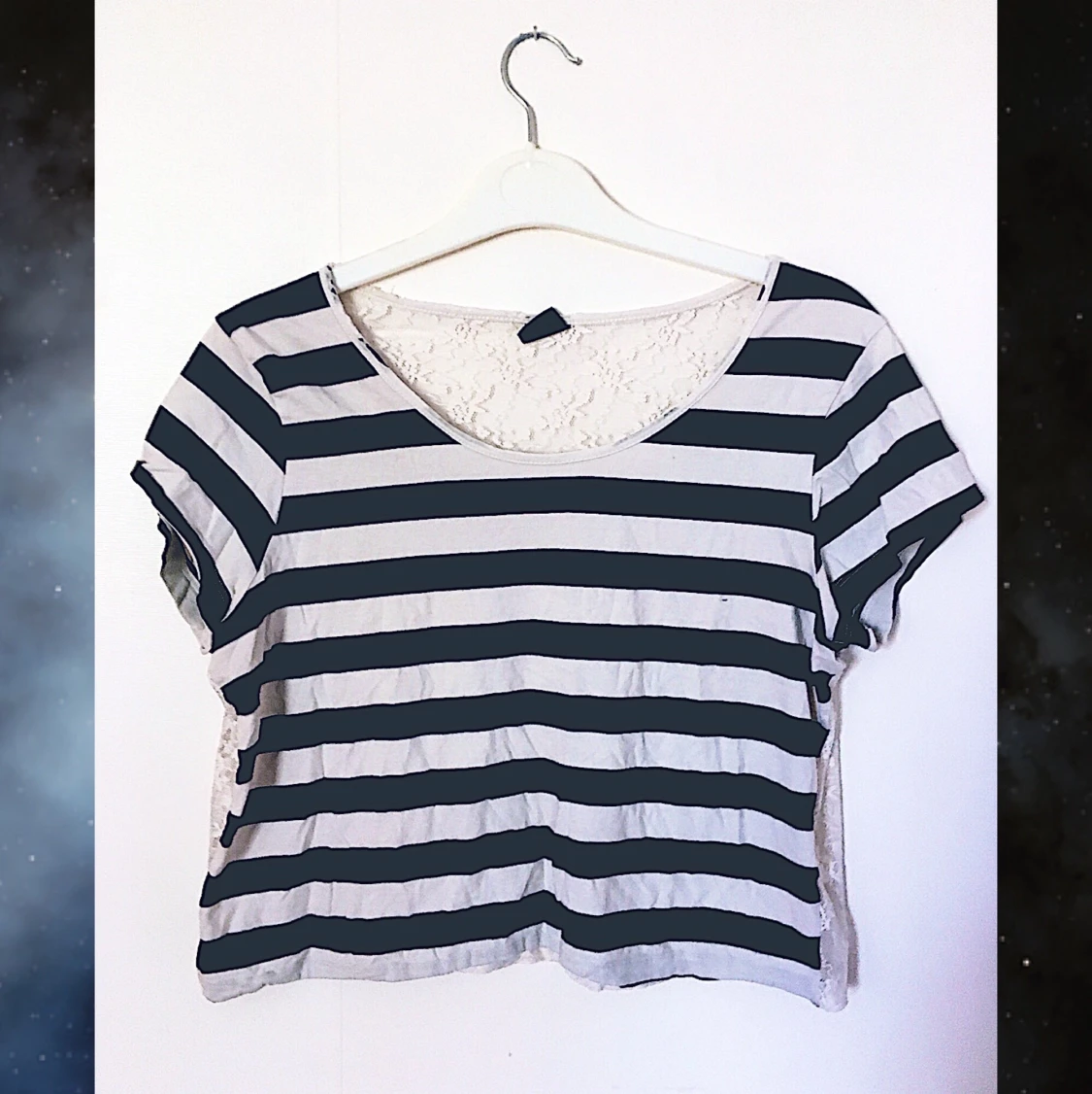 Randig Tröja i Spets - Strl L