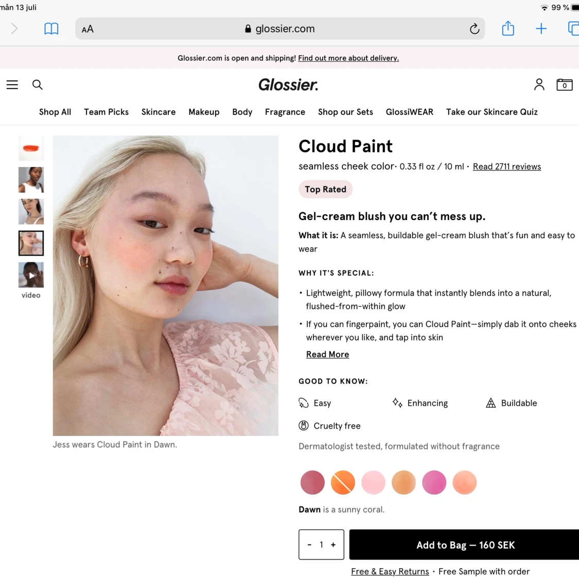 Glossier cloud paint DAWN - 90