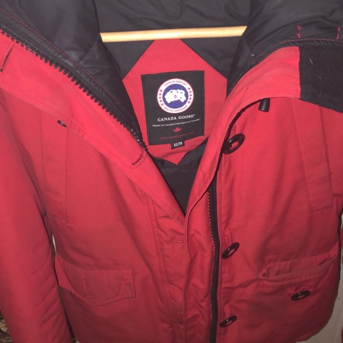 Röd canada gosse jacka 