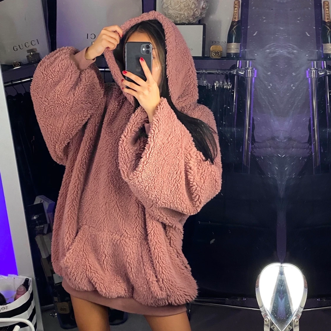 Oversize teddy hoodie - Dollskill