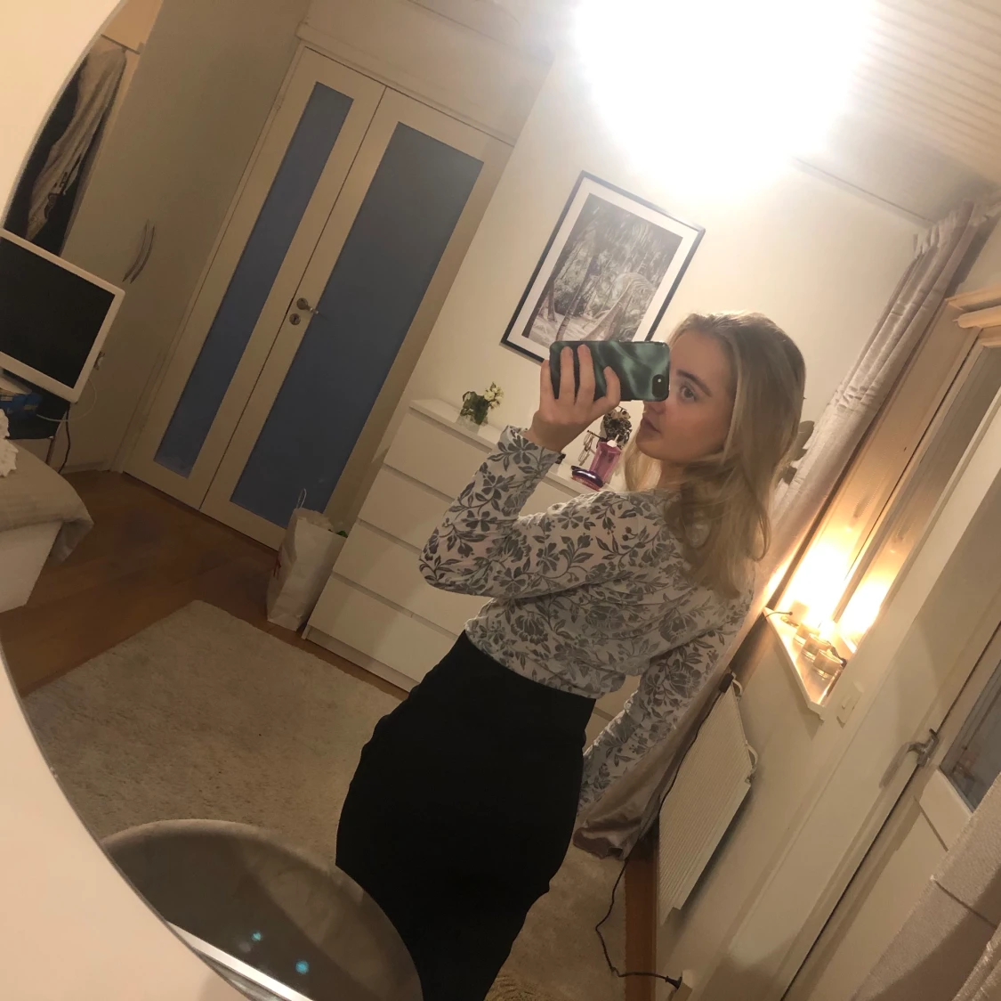 Mesh topp med Blommigt mönster  - 91