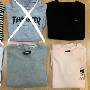 Kläder från CDG Stone Island Thrasher mm - Blandade kläder från bl.a. Stone Island, Thrasher och CDG  Svart HM x The Weeknd Sweatshirt - M Skick: 8/10 använd ett fåtal gånger Pris: 100 kr Grå Diesel Sweatshirt - M (oversized) Skick: 8/10 knappt använd Pris: 200 kr  Ljusrosa River Island Sweatshirt - M Skick: 8/10 knappt använd Pris: 100 kr  Alla plagg skickas nytvättade.  Frakt tillkommer på 63 kr per plagg.