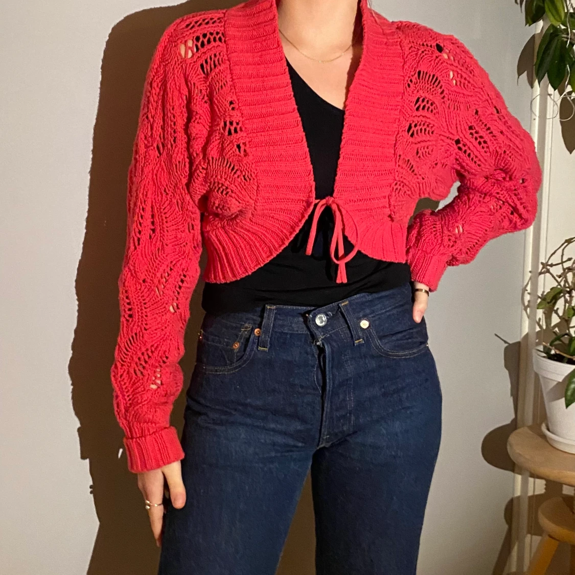 Virkad bomullskofta  - 90