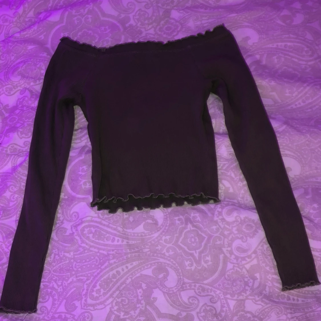 GinaTricot grön off shoulder topp strl S - 90