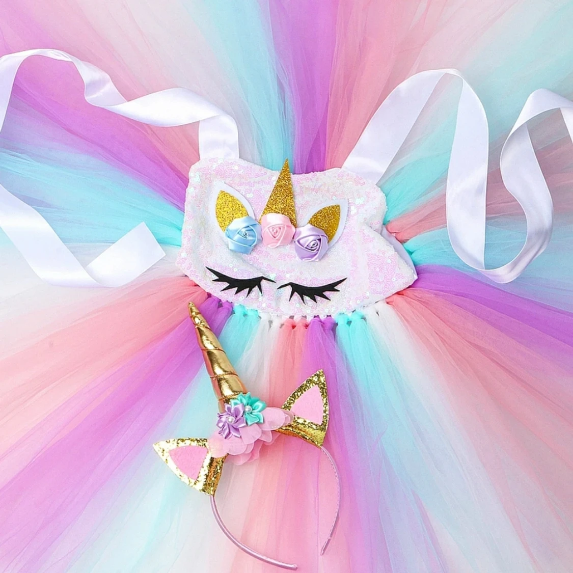 Barn Klänning. Unicorn set - 90