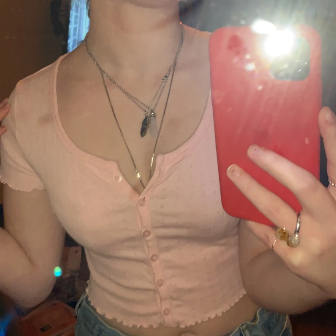 gullig rosa crop top - 90