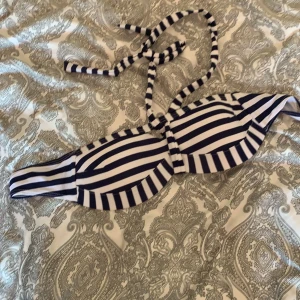 Blå och vit randig bikini  - En blå och vit randig bikini överdel från stadium. 