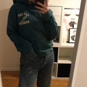 Grön GAP hoodie  - Jätte mysig GAP tröja. Köptes i London för 500kr. Solblekt grön/blå. Bara använd fåtal gånger, den är alltså fortfarande super mjuk och är inte alls knottrig. (Bud i kommentarerna) Skriv gärna privat också, bud i kommentarerna så man vet vad budet ligger på