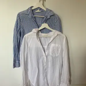 ❗️DEN VITA ÄR SÅLD❗️ Två skjortor från H&M i samma modell men olika färger, säljer båda två för 50kr eller en för 35kr. 💙🤍 