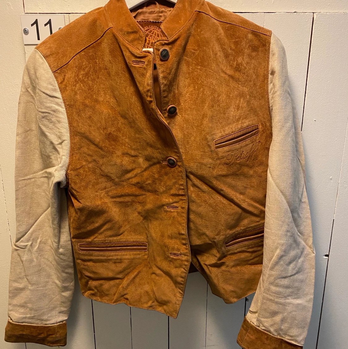 100% äkta mocka jacka, strl. 36