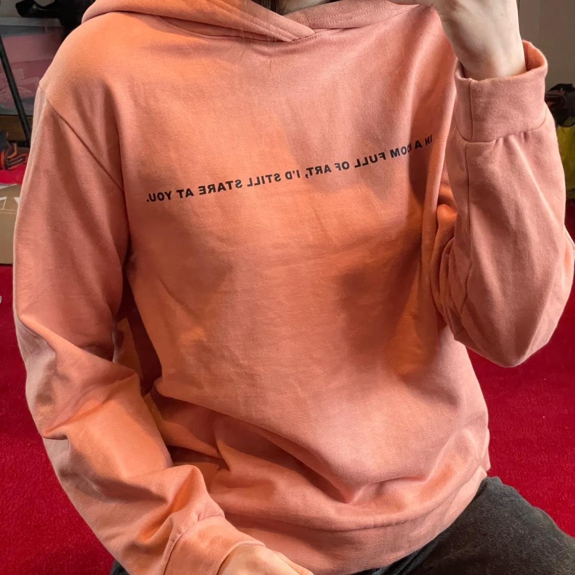 Oversized hoodie med stor luva - 90