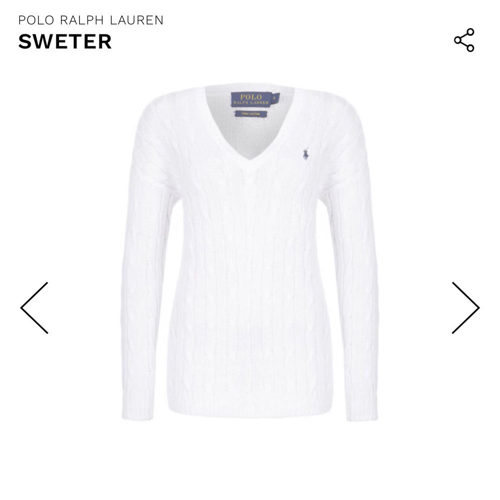 V-ringad Ralph Lauren tröja i bra skick! Det är endast ”Pima cotton” lappen som är lös på ena sidan (se sista bilden), men inget som spelar roll. Köpare står för frakten!💞. Stickat.