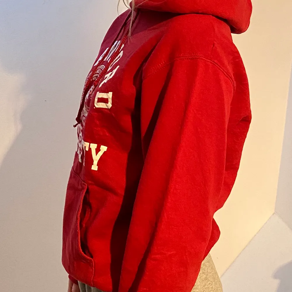 Supercool vintage Champion hoodie i storlek S. Tröjan är visad på en XS/S och 164cm lång. Röd färg & bra skick! BUDGIVNING: börjar på 299kr + frakt. Hoodies.