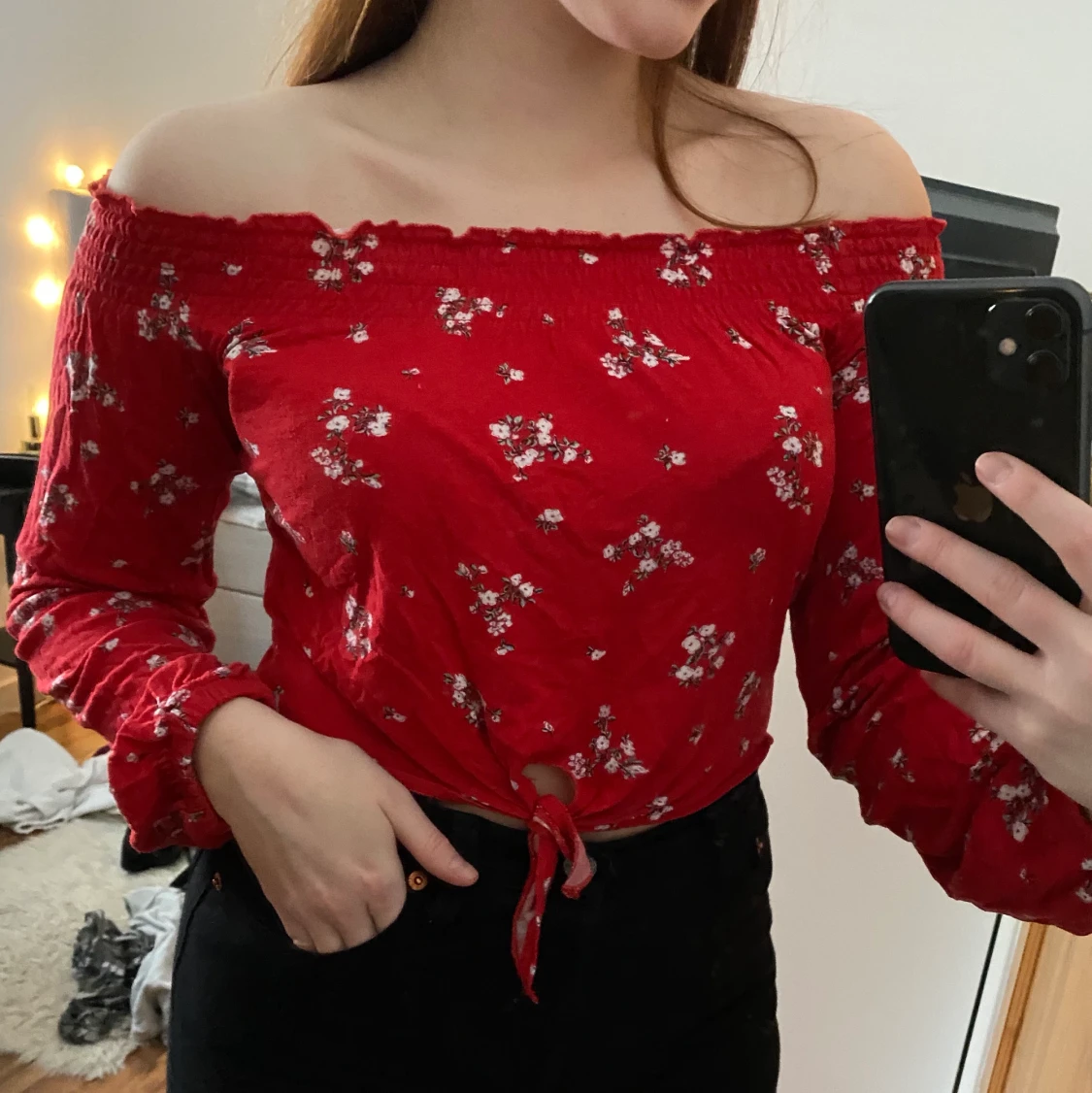 Söt Offshoulder tröja - 90