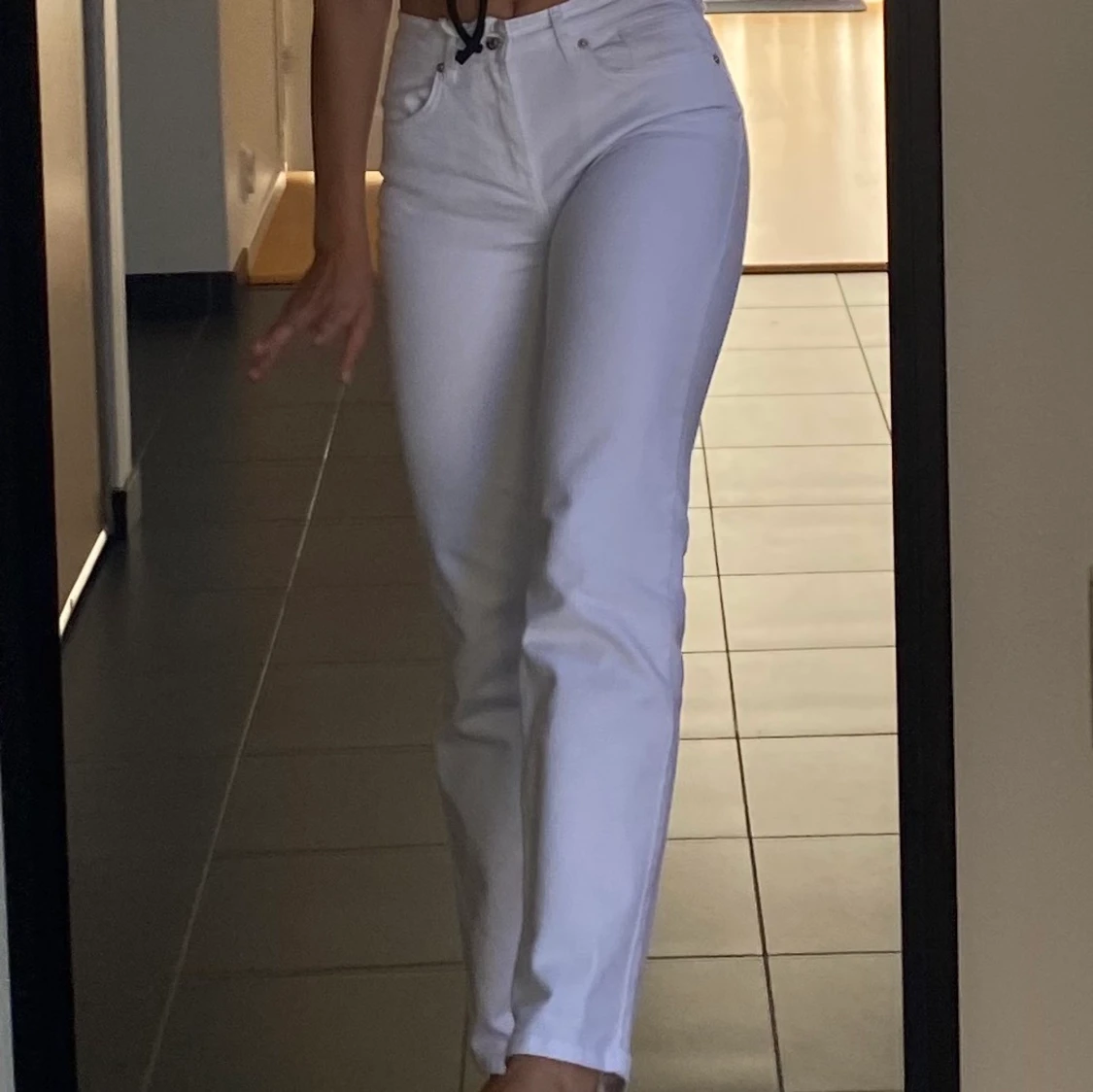 Vita raka byxor