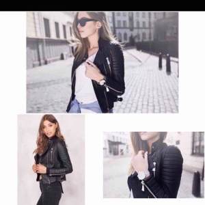  - Svart skinnjacka från Chiquelle, endast testad. Bloggaren Kenza har samma skinnjacka. Denna är i stl 36 (xs-s) .