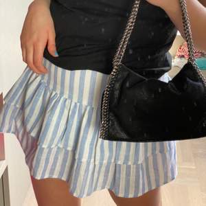 Intressekoll på denna jätte söta unika somriga kjol. Kjolen är köpt i Sandra Monica och jag älskar den💕. Köpte den för 550kr💙 (väskan å tröjan på bilden är också till salu så kolla gärna på de inläggen också)🙏🏽😊