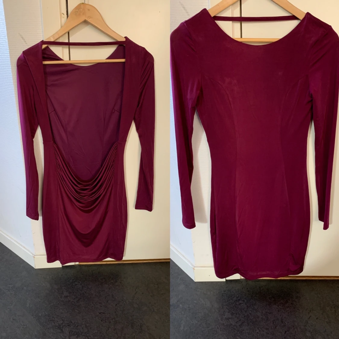 Vinröd cocktail-klänning