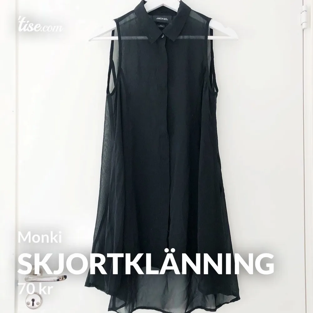 Supersnygg transparent skjortklänning från Monki i storlek 34! Sparsamt använd! Frakt på 22kr tillkommer 📦. Klänningar.