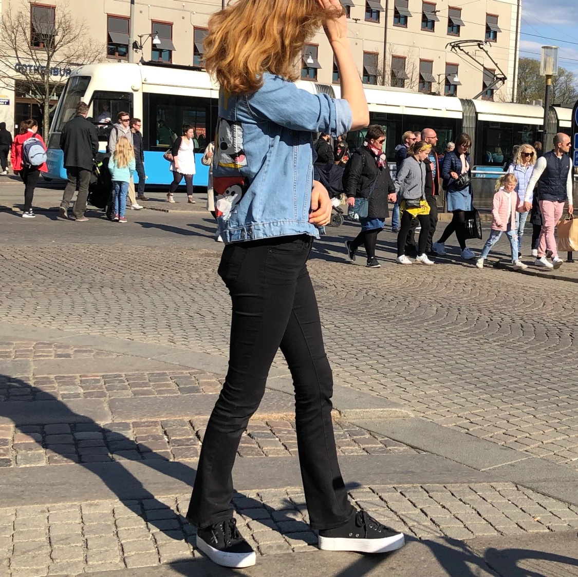 Vintage Jeansjacka Handmålad  - 90