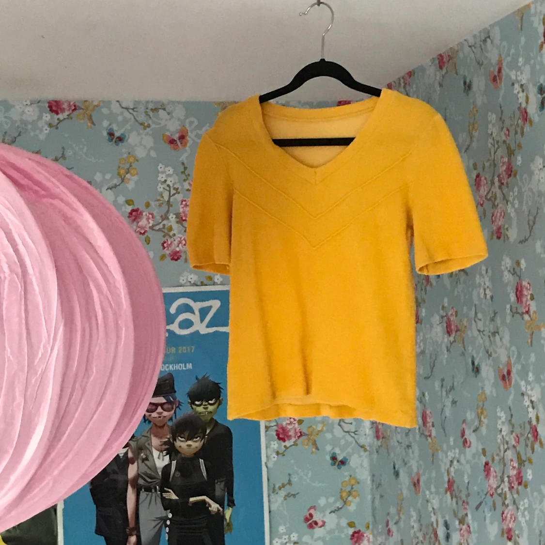 Gul vintage frotté tröja storlek S