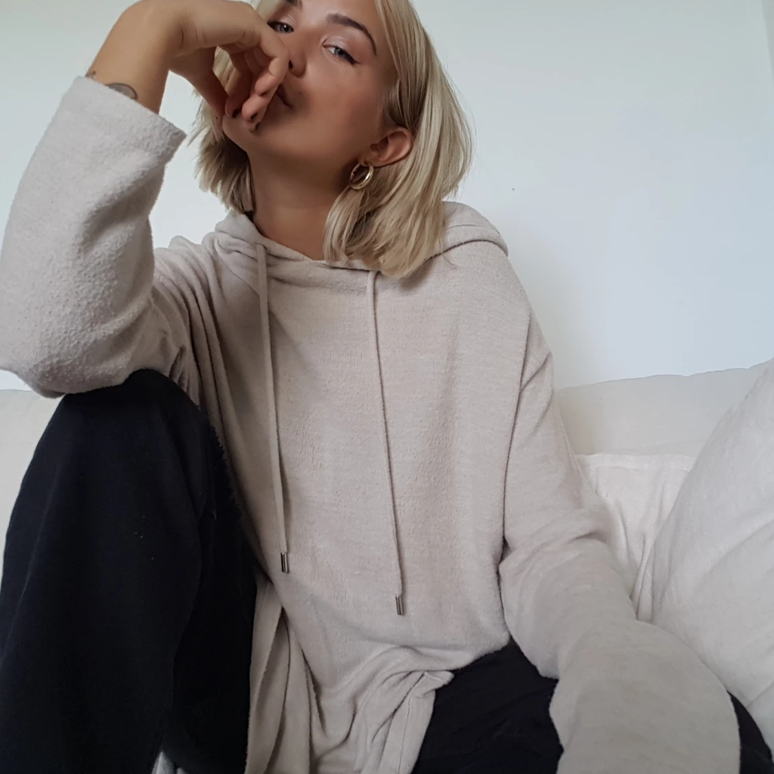 Beige soft hoodie