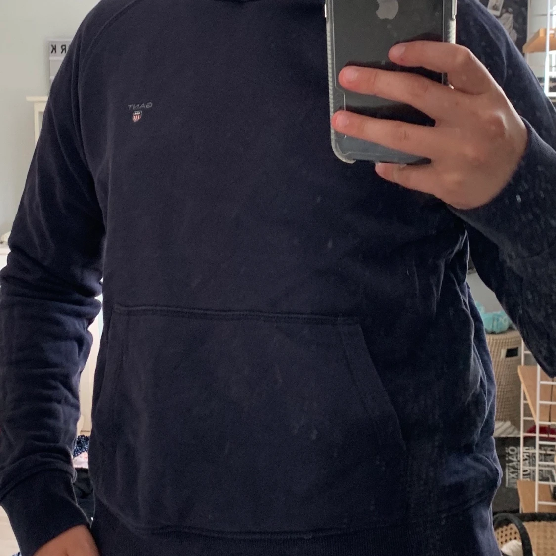 Blå hoodie, Gant - 90