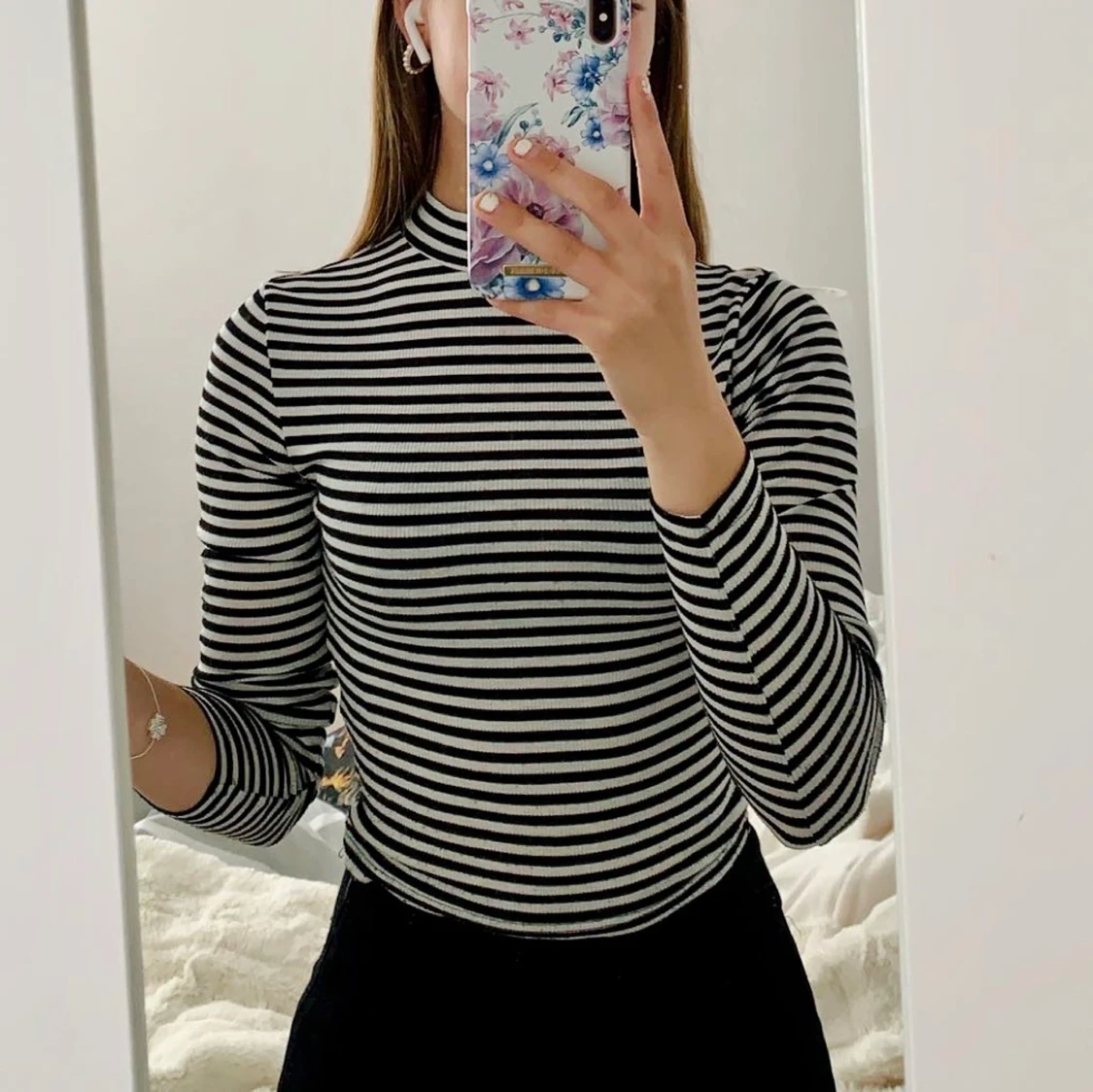 Randig croppad tröja