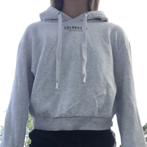 Grå huvtröja - Jättegosig mjukiströja:) Den slutar lite över midjan. Använd fåtal gånger så den är fortfarande mjuk på insidan:) Köparen står för frakt. Betalas via swish.