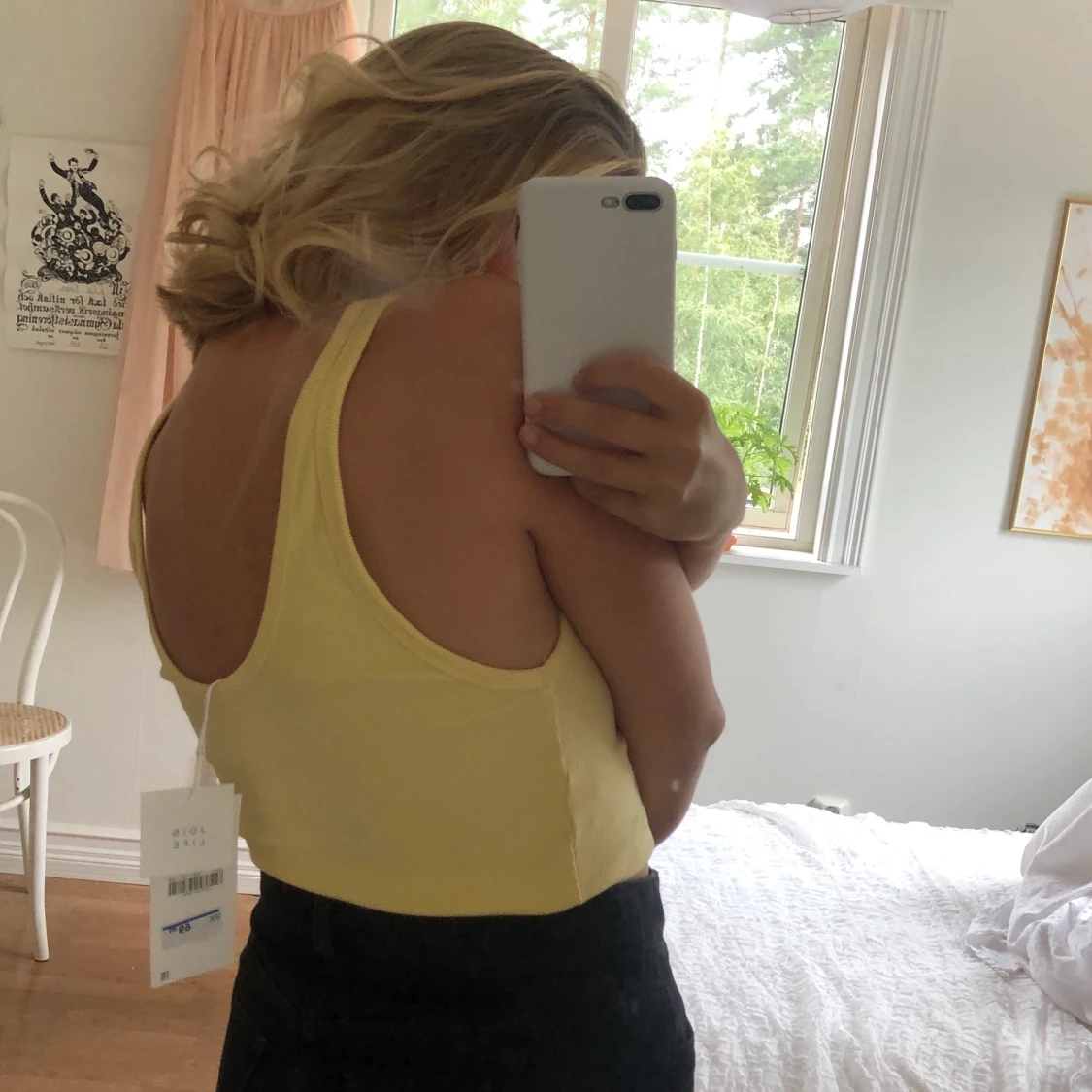 Gult Ribbat linne  - 91