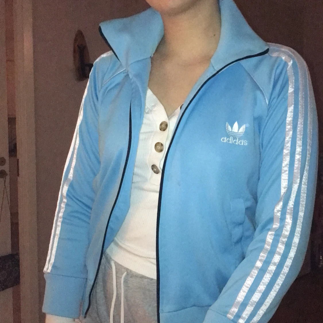 Blå adidas kofta  - 90