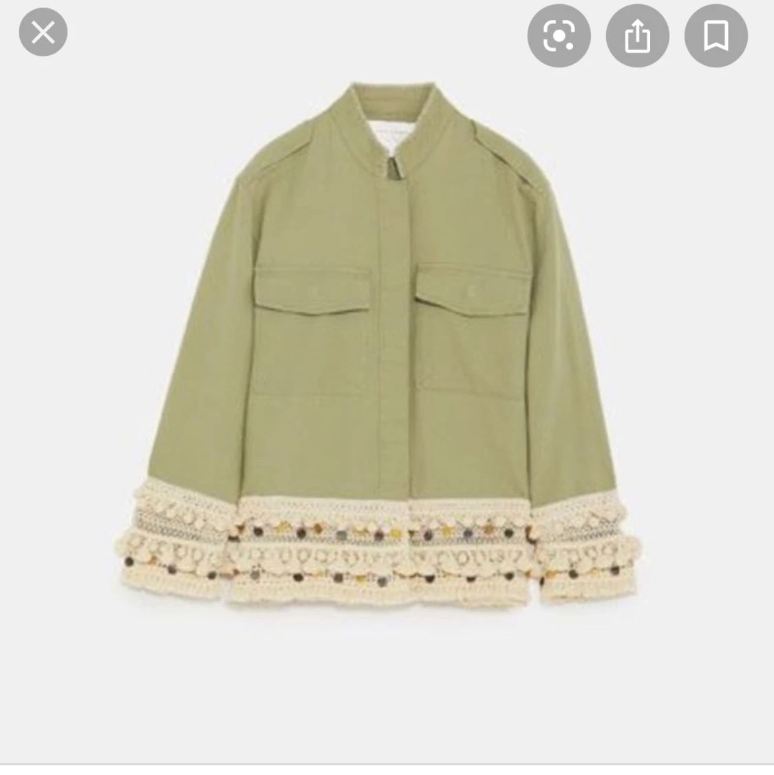 Zara green jacket with tassels - 90