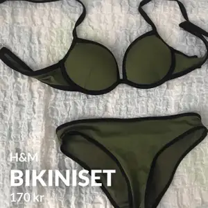 En bikini från H&M, överdel med pushup (70b) & underdelen är i strl 34. Aldrig använd. Frakt tillkommer! 