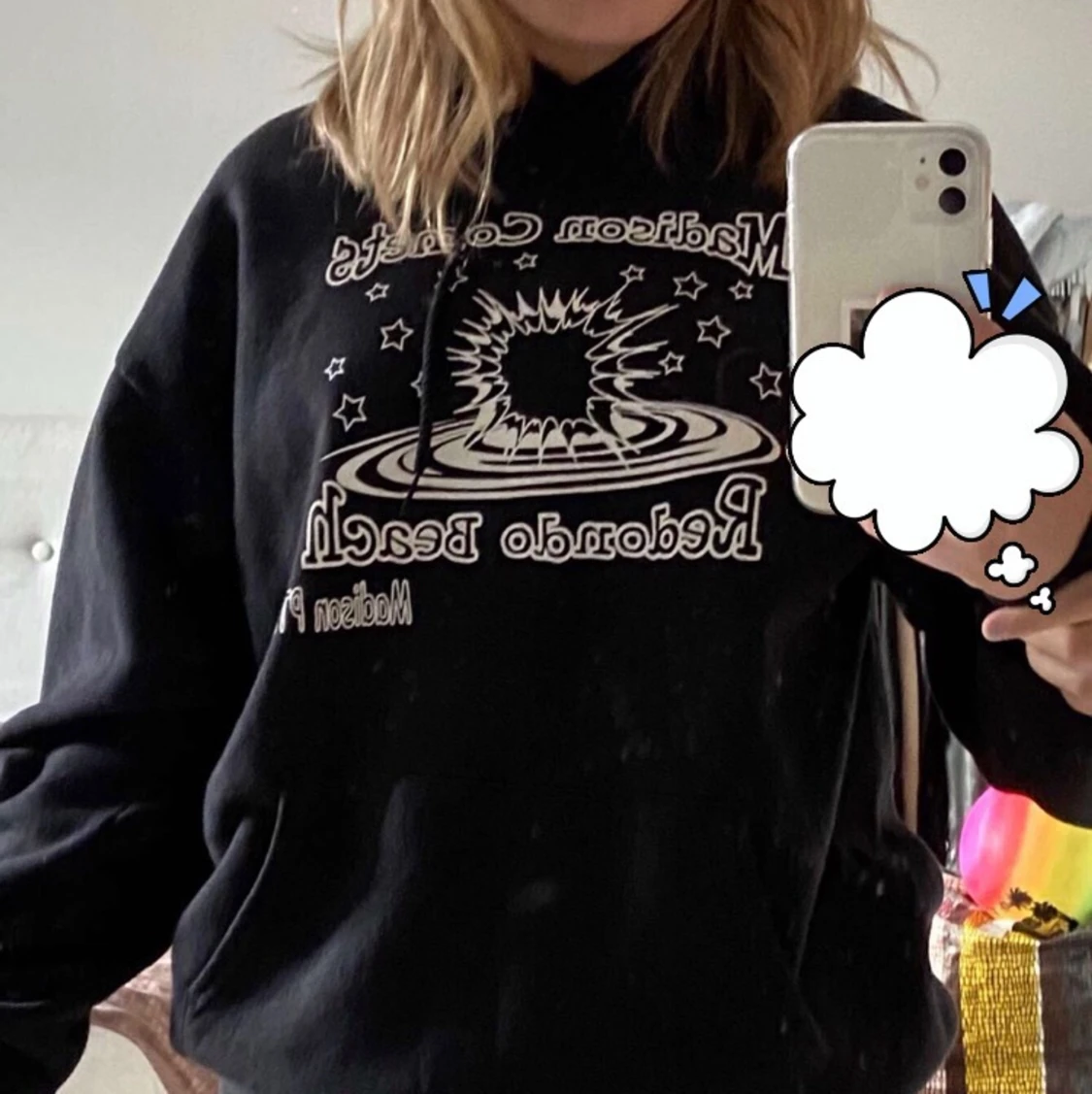 svart oversized hoodie - 90