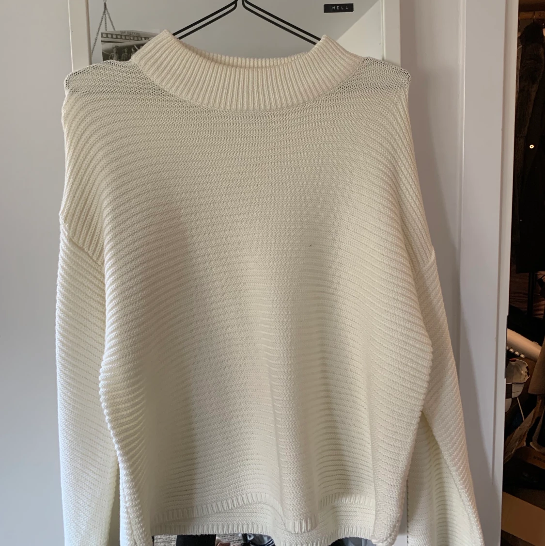 Vit stickad tröja  - 91