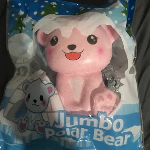 Jumbo polar bear squishy  - den har några defekter. 100 + frakt 